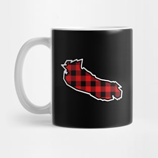 Gabriola Island Silhouette in Red and Black Plaid - Simple Pattern - Gabriola Island Mug